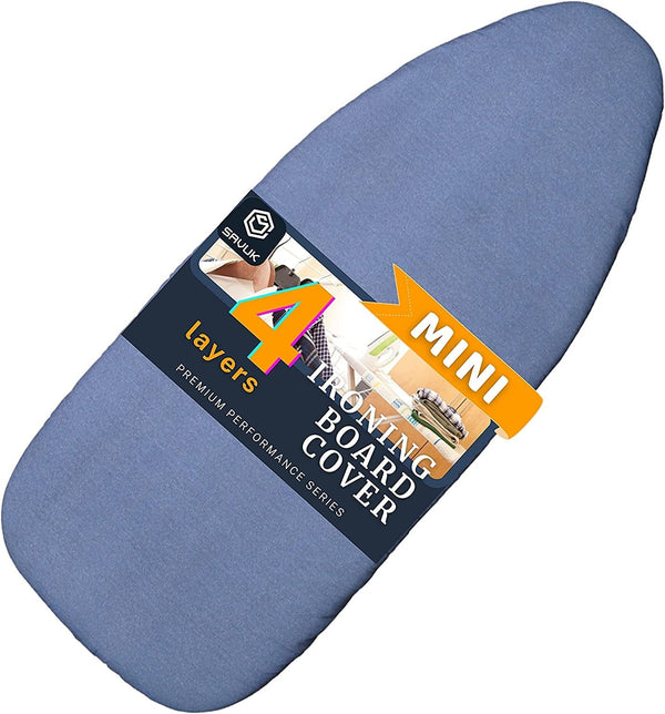 12.5 X 30 Inch Smart Table Top Ironing Board Cover and Pad with Standard Size, Fits Small, Mini Board, Easy Placement, Extra Thick Padding, Elastic Cord, Heat Resistance (12.5" X 30", Blue)