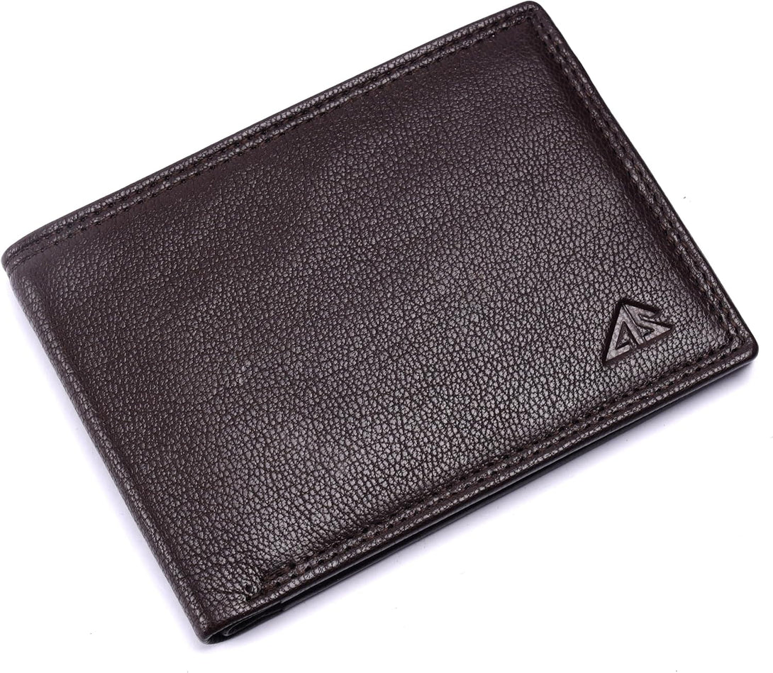 ASAD Genuine Leather Wallet for Men | Slim, Stylish, Genuine Leather Double Stitched RFID Blocking Bifold Stylish | Bifold Wallet with 8 Card Slot | Gift for Him | Brown