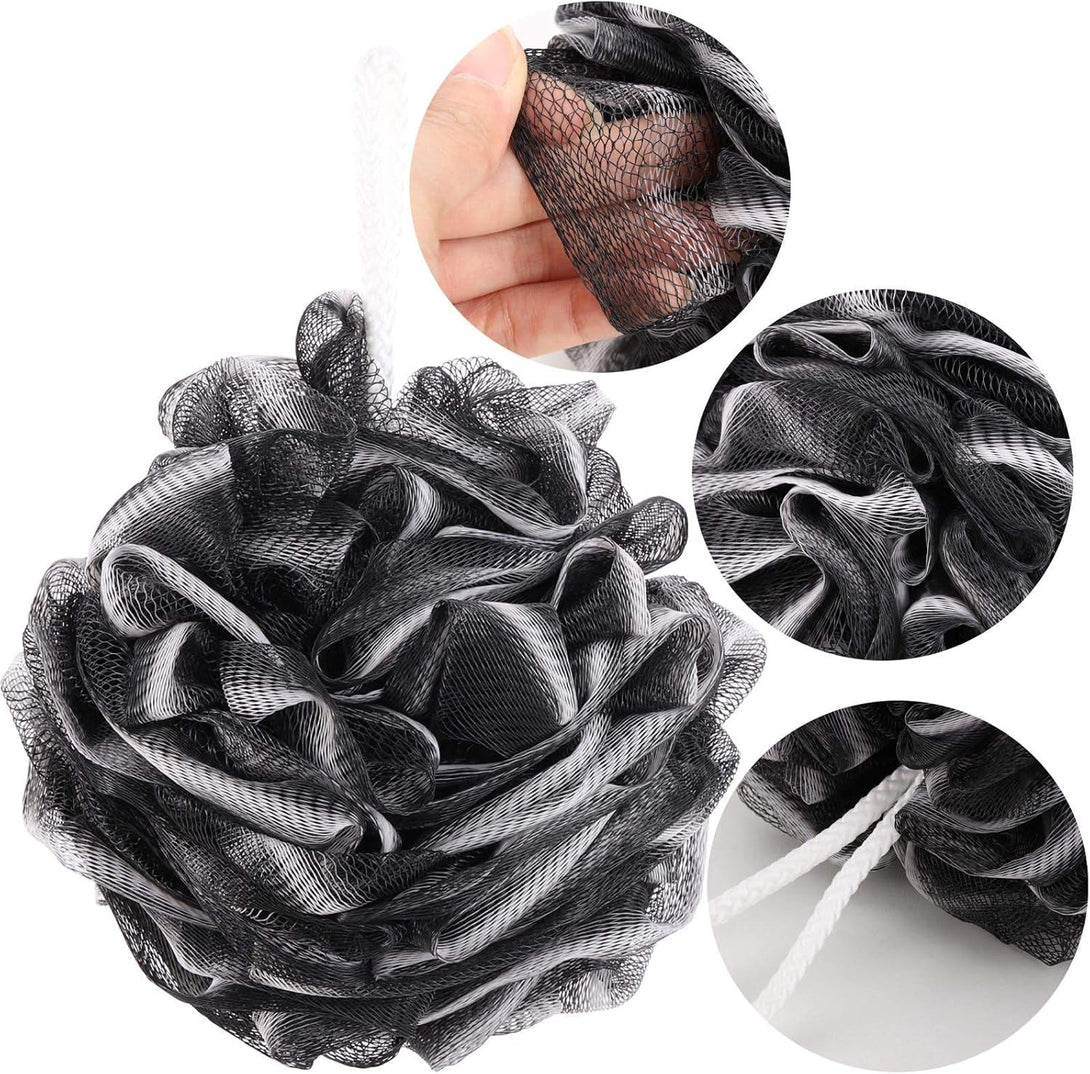BTYMS 4 Pieces Shower Loofahs Bath Scrunchies 75G/Pcslarge Bath Sponge Body Loofahs Shower Pouf Mesh Pouf for Bathing