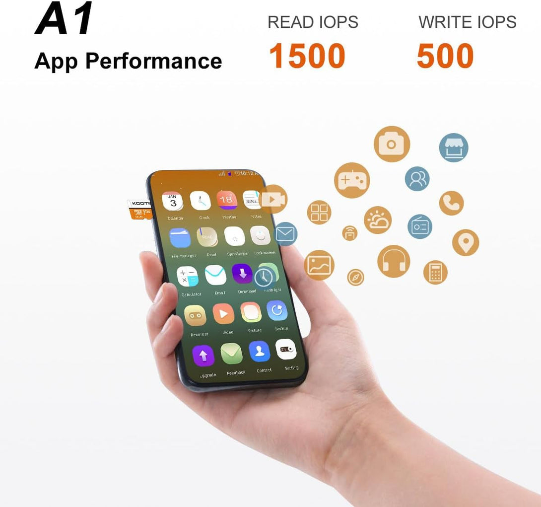 KOOTION 128GB Micro SDXC UHS-I U3 V30 A1 Memory Card - High Speed TF Card for Phone, Camera