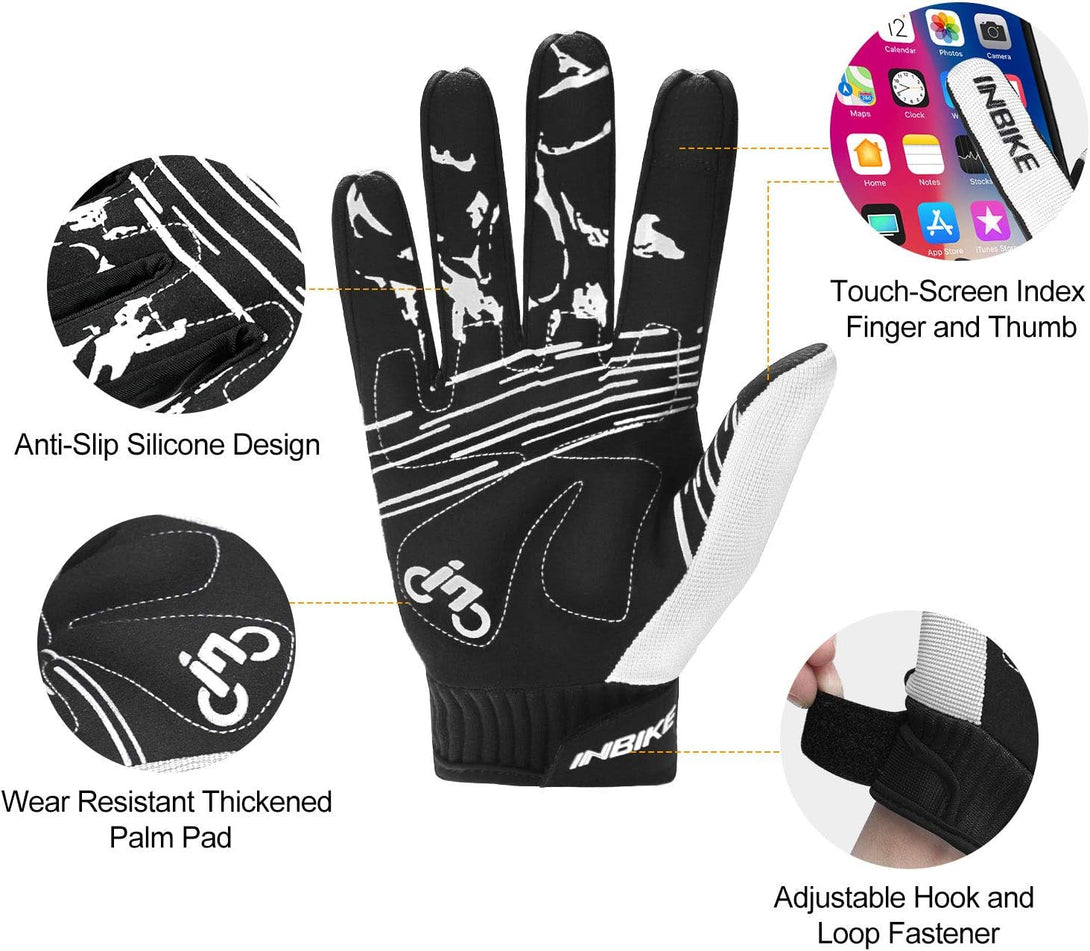 INBIKE Cycling Gloves for Men/Women Bike Gloves with Touchscreen-Padded Anti-Slip Mountain Biking MTB Bicycle Gloves for Cycling/Workout/Gym/Outdoor