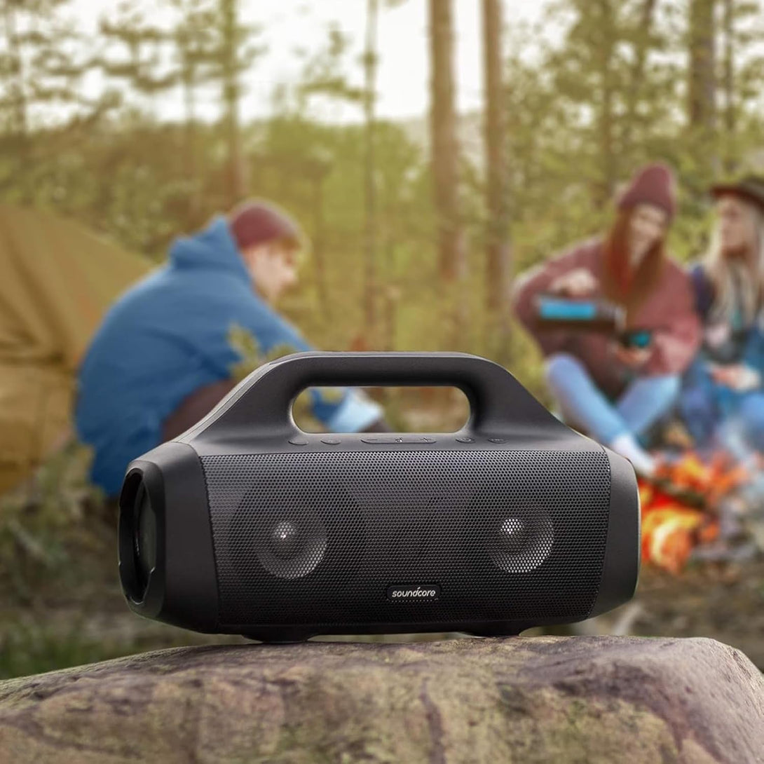 Soundcore Anker Motion Boom Waterproof Bluetooth Speaker with Titanium Drivers, Bassup Technology, IPX7, 24H Playtime, App, Built-In Handle, Outdoor Speaker for Camping, Pool, Beach, Backyard