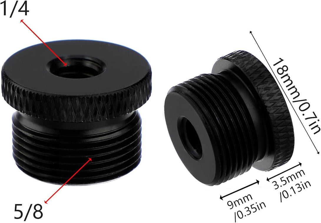 SAVITA 2Pcs Mic Foot Adapter Screw Thread Adapter 1/4 Female to 5/8 Male Tripod Screw Adapter for Camera Monitor Microphone Stand