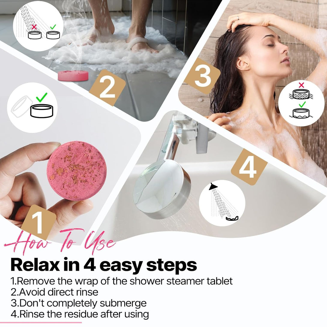 Shower Steamers Aromatherapy SWCANDY 8 Pack Mothers Day Gifts for Women, Her, Mom, Men Natural Essential Oil Home Spa Self Care Stress Relief Relaxation Bath Bombs Easter Basket Stuffers Wife Flower