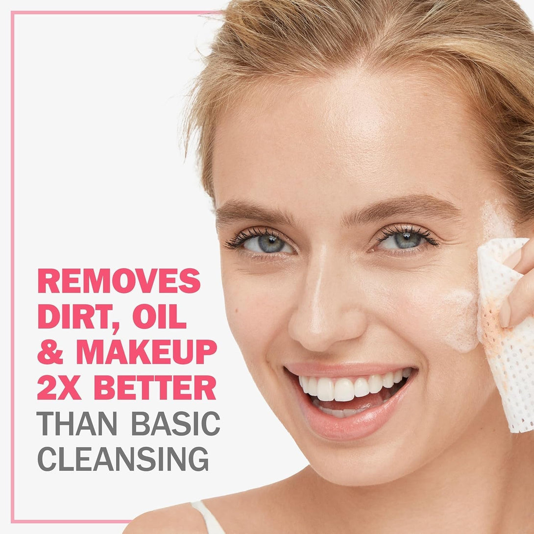 Olay Daily Facials, Daily Clean Makeup Removing Facial Cleansing Wipes, 5-In-1 Water Activated Cloths, Exfoliates, Tones and Hydrates Skin, 66 Count