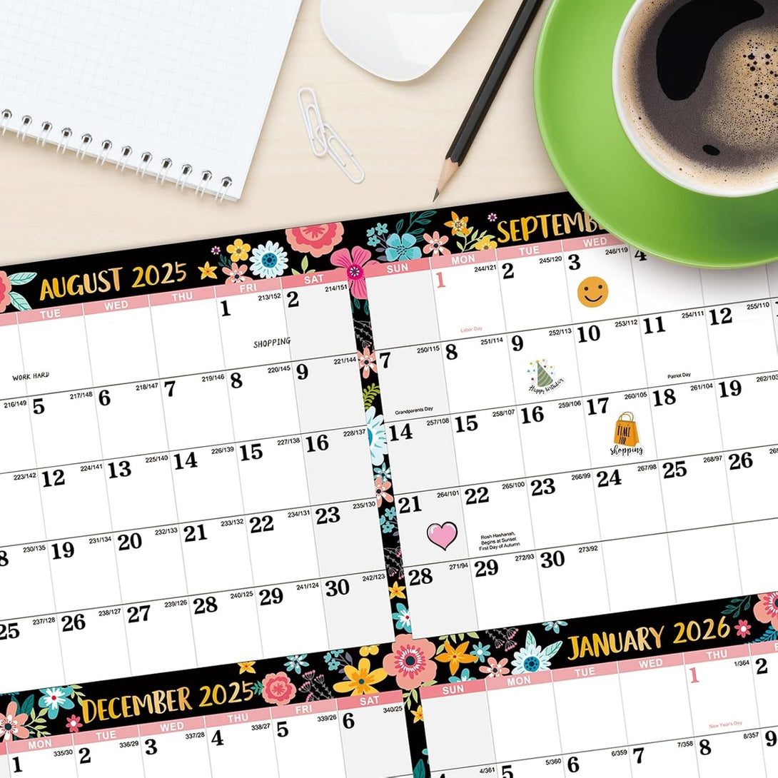 2025-2026 Dry Erase Calendar - JUL.2025 - JUN.2026, 2025-2026 Yearly Wall Calendar, 34.6" X 22.9", Dry Erase Wall Calendar with Thick Paper, Vertical/Horizontal