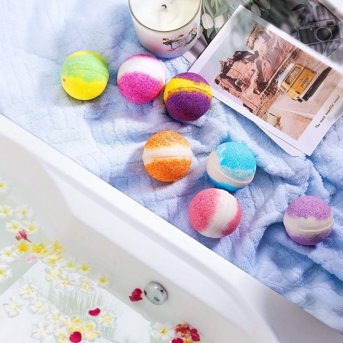 TTRWIN Bath Bombs, 12 Pcs Handmade All Natural Organic Bath Bombs Gift Set, Essential Oil Bubble Bath, Dry Skin Moisturize, SPA Relaxing Gifts for Women & Men, Her, Girls, Wife, Birthday