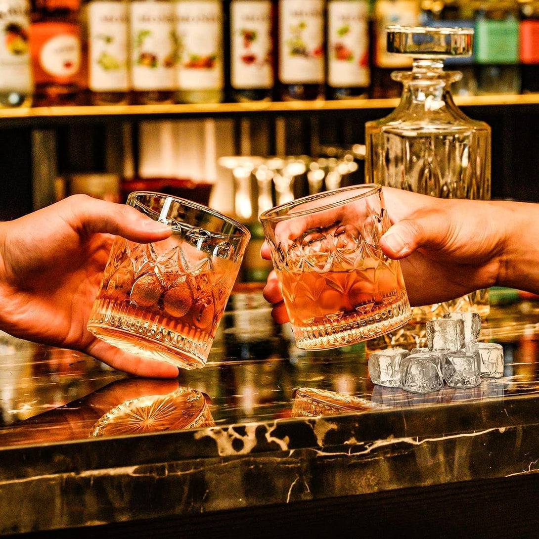PARACITY Whiskey Glasses Set of 2,Christmas Gift, Old Fashioned Glasses, Rocks Glasses, Bourbon Glasses, Suitable for Use in Bars, Parties, and Homes, the Right Gift for Men, Father 'S Day Gift