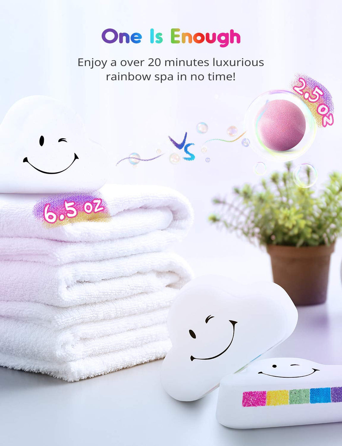 Cloud Rainbow Bath Bombs for Kids Girls, 3 XXXL Handmade Bath Bombs (6 Oz Each), Natural & Organic Kids Bath Bombs with Surprise Colors Inside, Perfect Birthday Gifts for Women