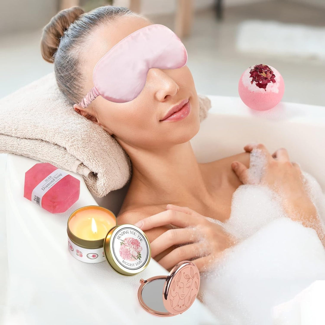 Gifts for Mom from Son Daughter, Gifts Basket for Women, Self Care Gifts for Women Birthday Gifts Care Package Relaxing Spa Gifts for Mom Friend Sister Wife Grandma W/ Cozy Blanket