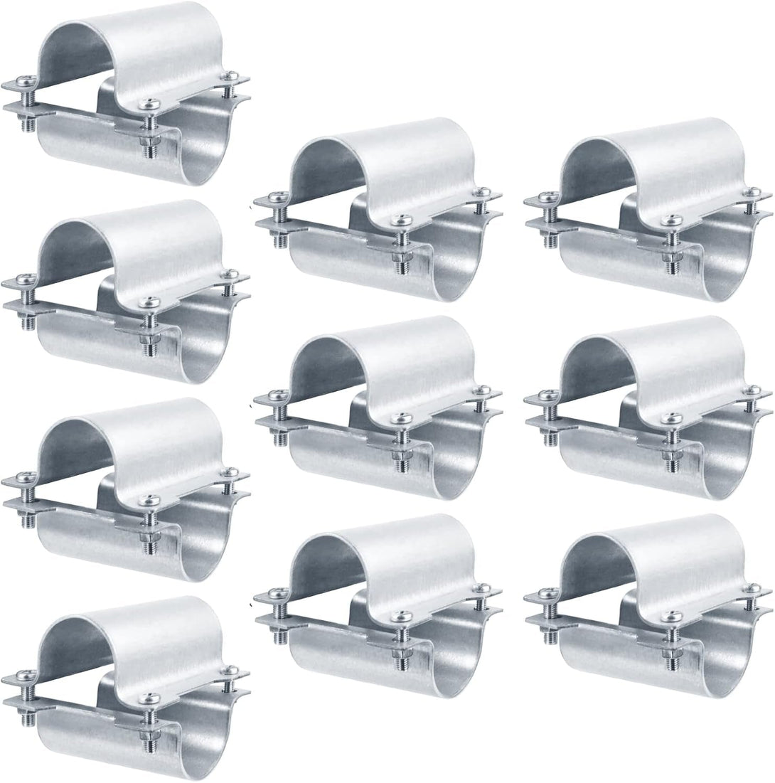 10 Set 1-3/8" Greenhouse Cross Grid Connector, Pipe Clamps for Chain Link Fence