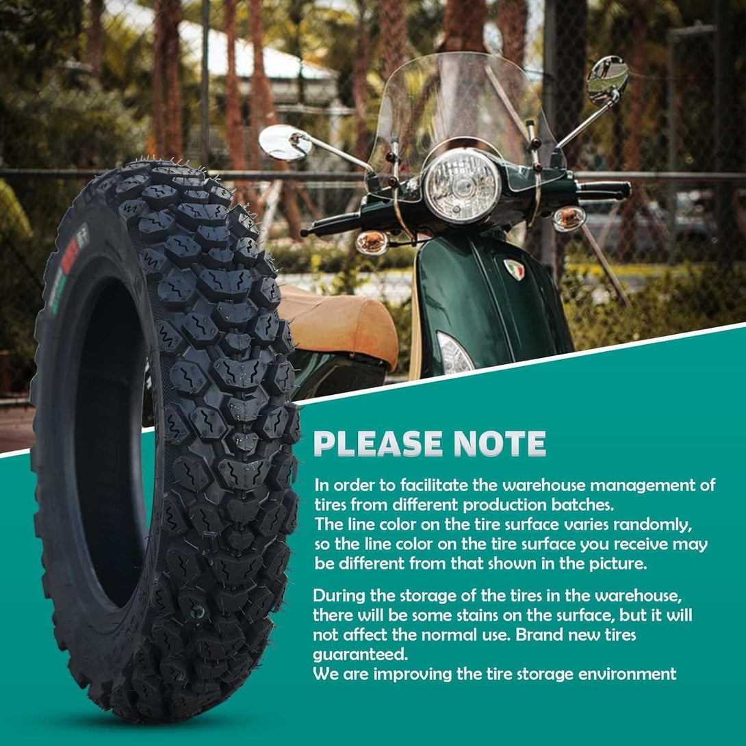 3.50-10 Tire 3.50 10 Inch Tubeless Tire 3.50-10 Offroad Snow Knobby Tire for Front/Rear Replacement Spare Accessory Fits on 10 Inch 58J 8 P.R.