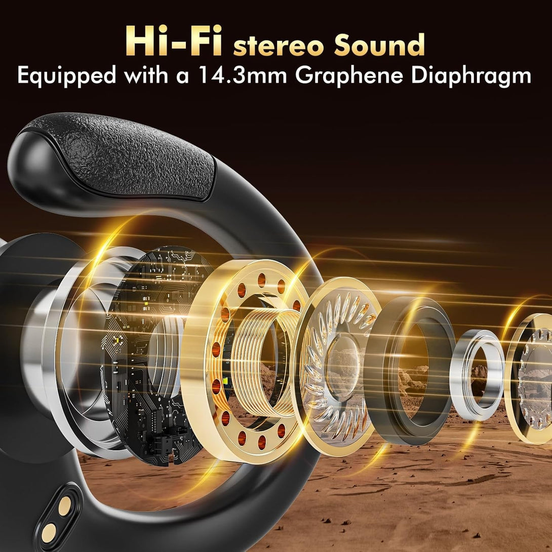 Wireless Earbuds Bluetooth Headphones 80Hrs Playback Ear Buds Power Display with Noise Canceling Mic Headsets for Sports/Workout/Running Black