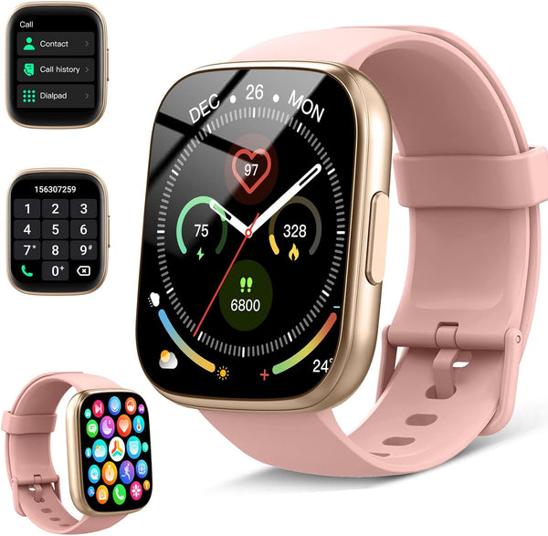 Smart Watch, 1.95" Smartwatch for Women(Answer/Make Call), 2025 Fitness Watch with 110+ Sports Modes, Fitness Activity Tracker with Heart Rate/Pedometer/Sleep/Ip68 Waterproof for Android Ios, Rosegold