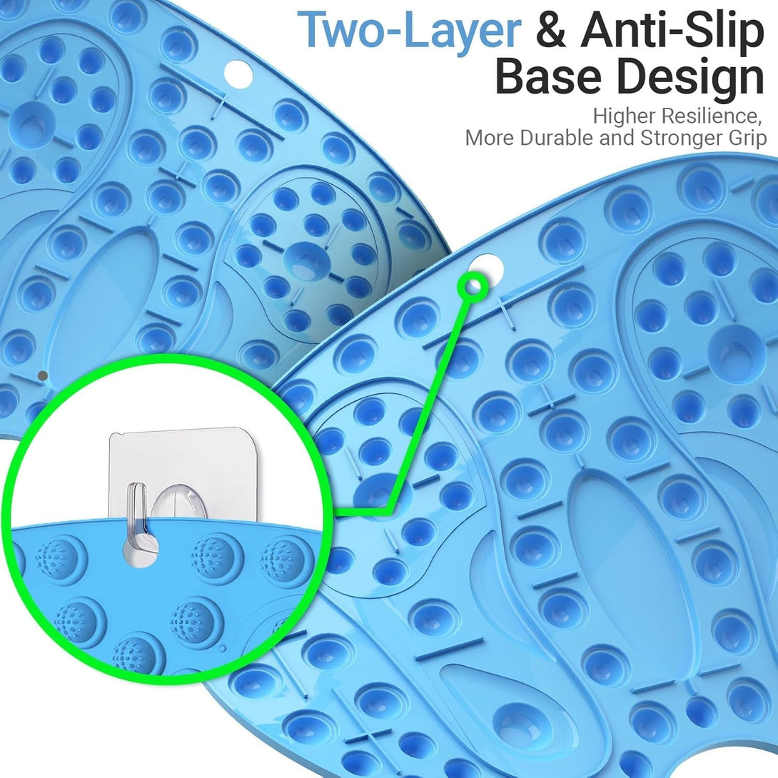 Foot Massager Mat 2PCS, Foot Reflexology Mat with Magnetic Therapy, Standing Desk Mat Acupressure Mat for Feet Relaxation, Pressure Point Mat for Pain, Fatigue and Stress Relief (Blue+Purple)
