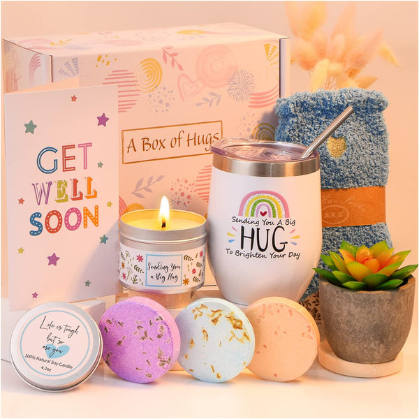 Get Well Soon Gifts for Women, Care Package Get Well Soon Gift Basket for Sick Friends after Surgery Gifts Feel Better Gifts Thinking of You Gifts for Women Encouragement Gifts Cheer up Gift