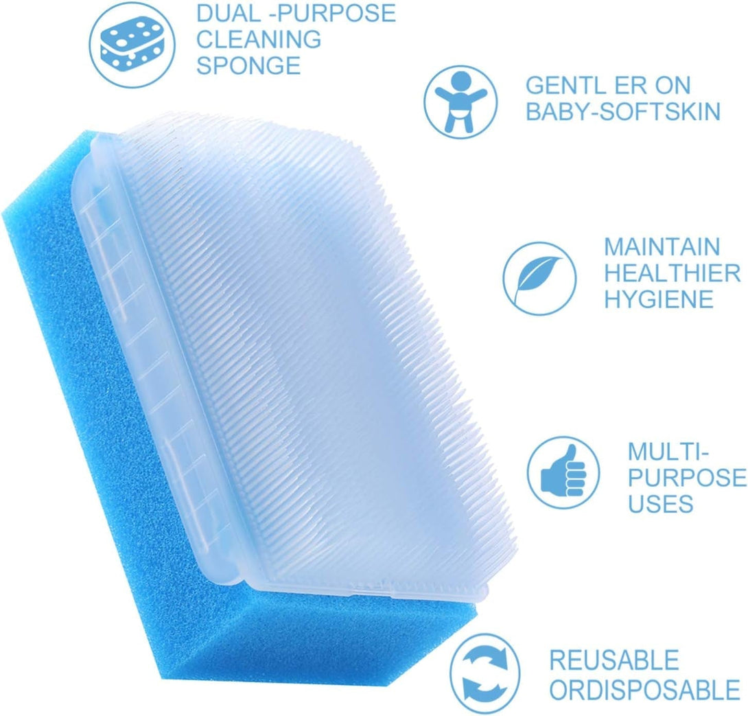 Baby Bath Time Sponge Brush- Body, Hair, and Scalp Cleaning - Gentle on Infant, Toddler Sensitive Skin - Great Sensory Feel. (12 Pcs)