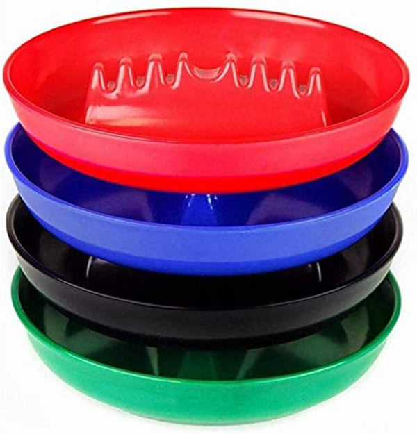 Ash Tray for Cigarettes & Cigar (Pack of 4) round Plastic Melamine Tabletop Ashtrays, Assorted Colors - for Indoor/Outdoor, Patio, Restaurant Style