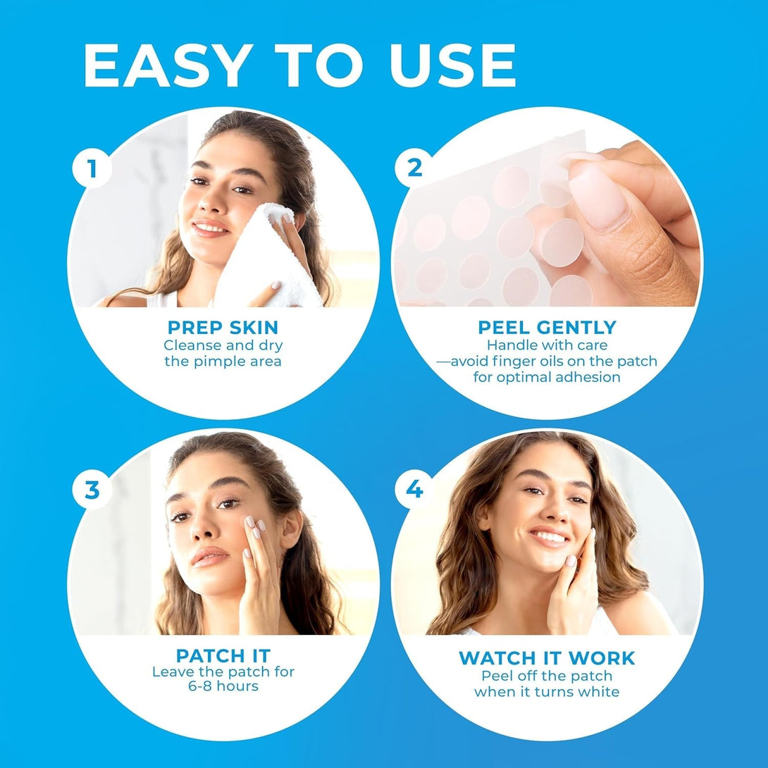 Patchrx Pimple Patches for Face (120 Patches), Hydrocolloid Acne Patches with Tea Tree Oil, Pimple Patch Pimple Stickers - Hydrocolloid Patch Acne Dots - Acne Pimple Patches for Face - Zit Patches