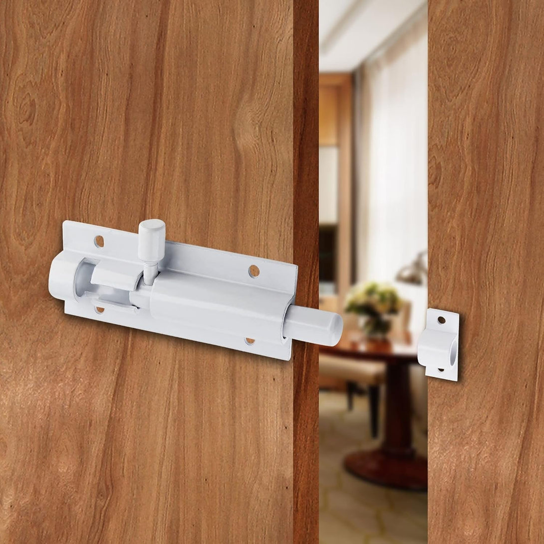 2 PCS Barrel Bolt Latch Heavy Duty Slide Lock, 3 Inch Aluminum Alloy Slide Latch Door Lock White Barrel Latch for Security Gate Slide Bolt, Garage Door Latches, Warehouse Shed Latches