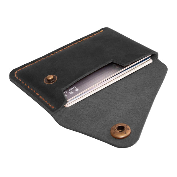Leather Card Holder, Credit Card Wallet, Front Pocket Wallet, Slim Wallet, Cardholder Wallet, Credit Card Holder, Minimalist Wallet, Fathers Day Gift (Black)