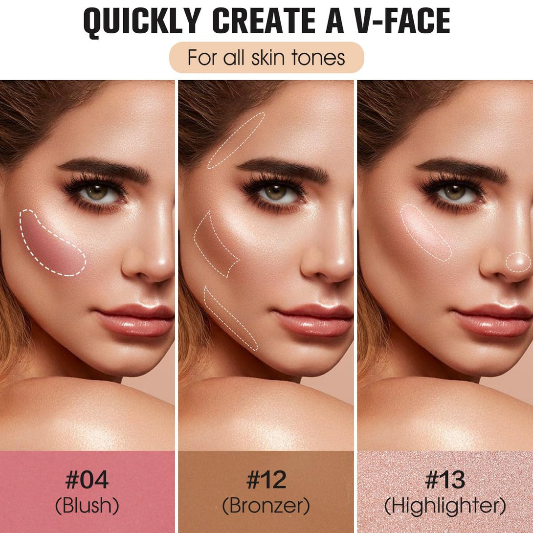 16 Colors Contour Palette Make up - Blush Highlighters Bronzer Powder All in One Makeup Palettes Contour Kit - Face Cosmetics Gifts for Women Beauty for Festivals