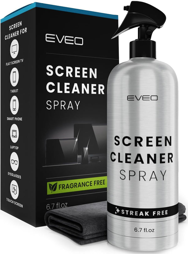Screen Cleaner Spray - TV Screen Cleaner Spray and Wipe, Computer Screen Cleaner for Electronic Devices: TV, Laptop, Iphone, Ipad, Computer, Macbook- TV Cleaner for Smart Tv-Microfiber Cleaning Cloth