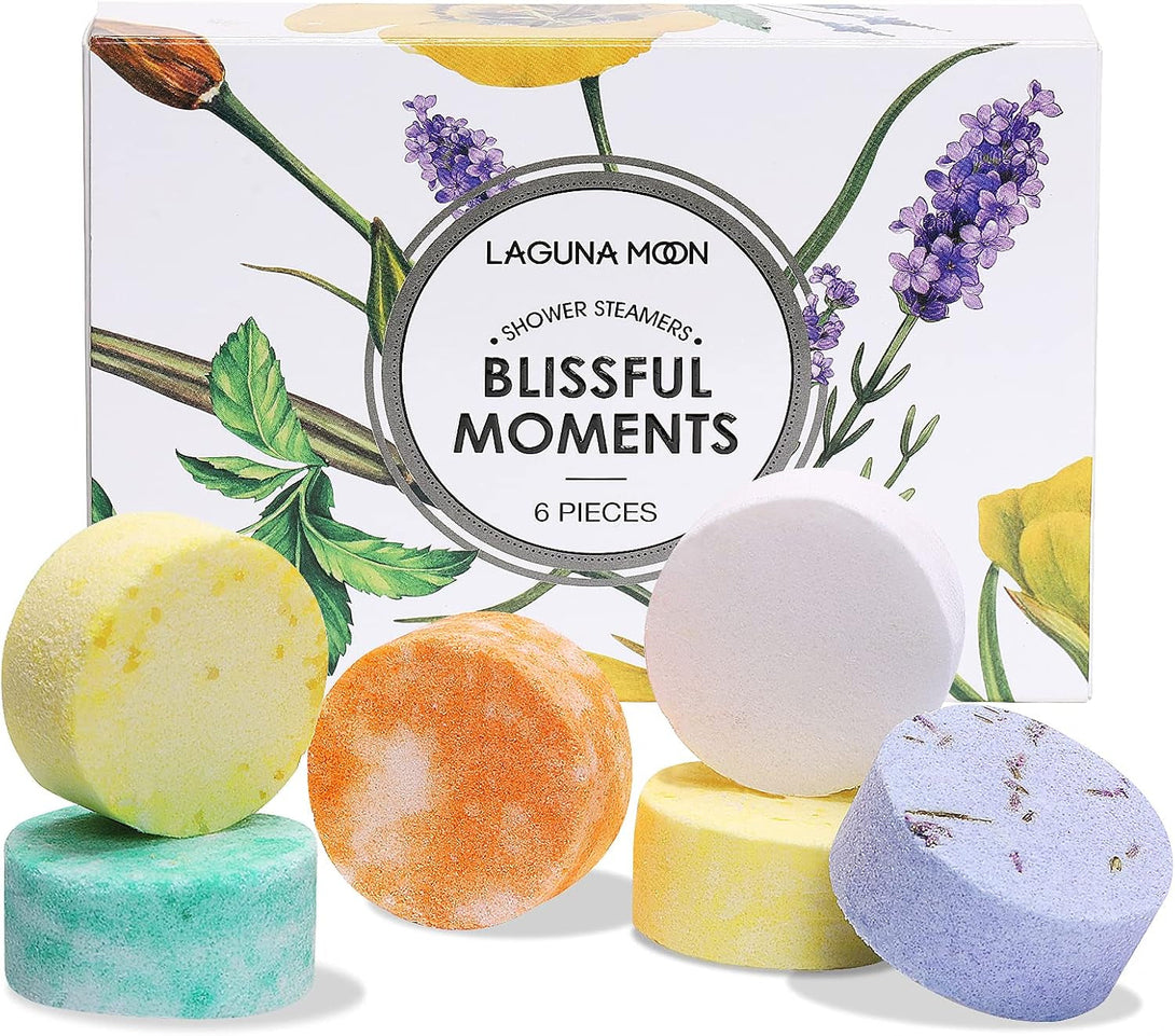 Aromatherapy Shower Steamers - 6Pc Variety Pack Handmade Shower Steamers W/Pure Essential Oils to Relax, Moisturize for Spa Day, Self Care - for Men, Women, Moms, Pampering Gifts for Her