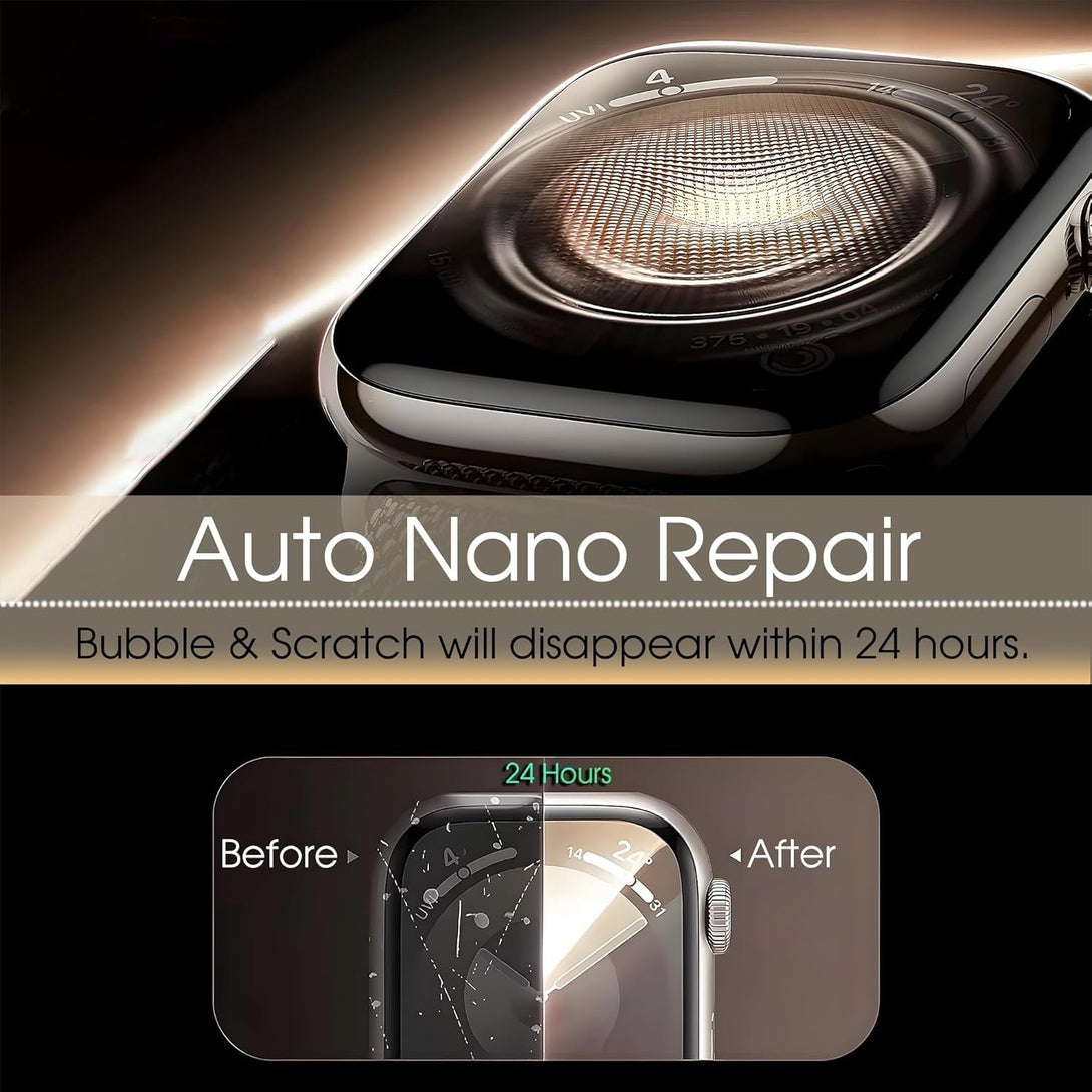 7 Packs for Apple Watch Screen Protector Series 9 8 7 41Mm, TPU Screen Protectors for Iwatch S9 S8 S7, Self-Healing Soft Film, Bubble-Free, Full Coverage, with Clear PC Case