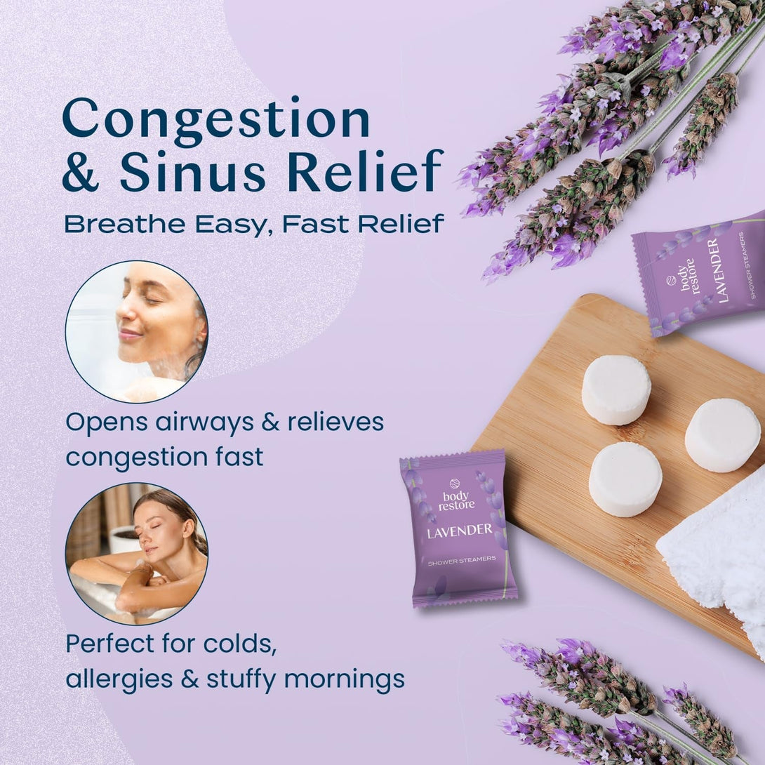 Body Restore Shower Steamers Aromatherapy 15 Pack - Fathers Day Unique Gifts for Dad, Grandpa, Birthday Gift for Mom, Daughter, Son, Best Friend, Travel Essentials, Self Care, Bath Bombs - Lavender