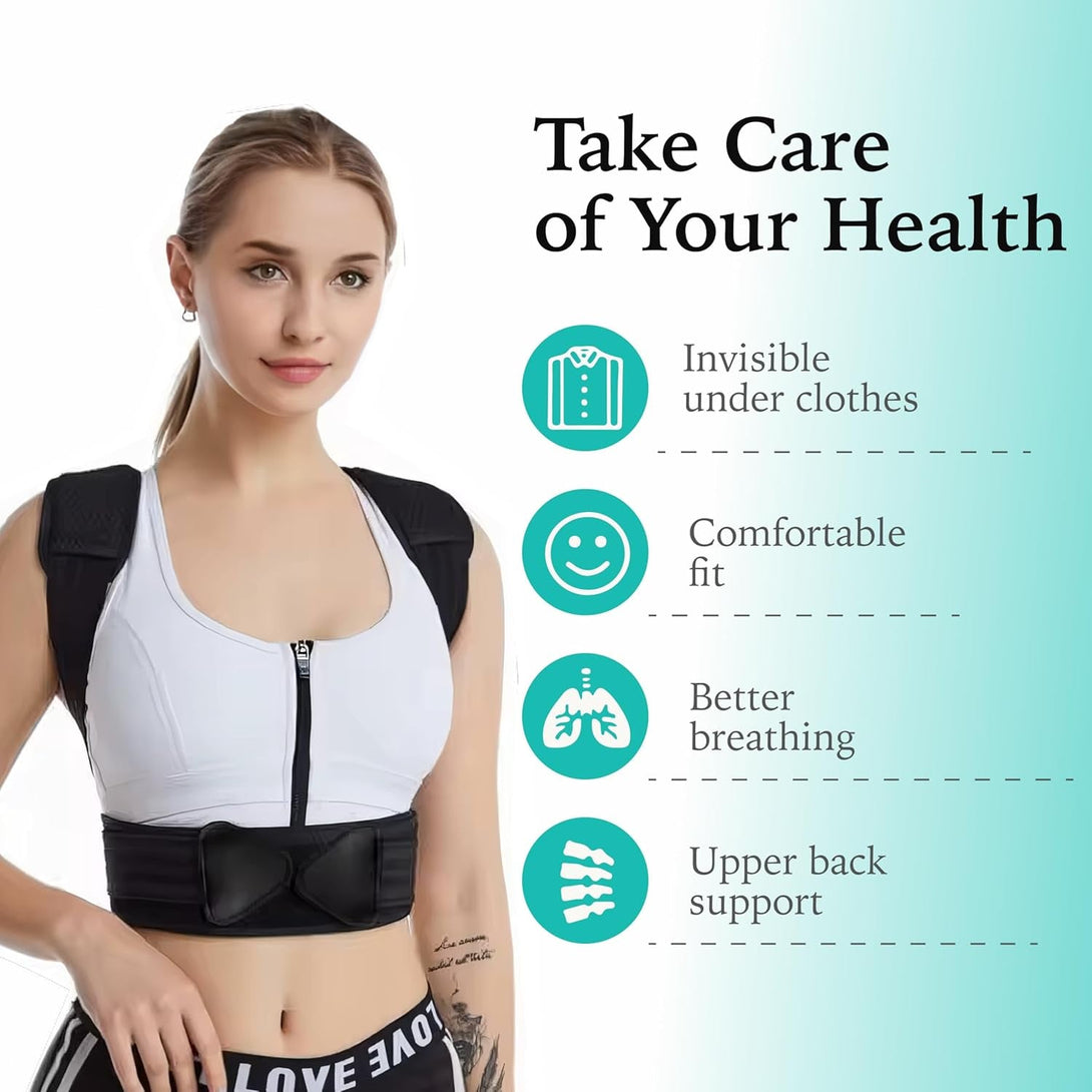 Adjustable Posture Corrector, Back Brace, Posture Trainer, Scoliosis and Hunchback Correction, Back Pain, Spine Corrector (Medium)