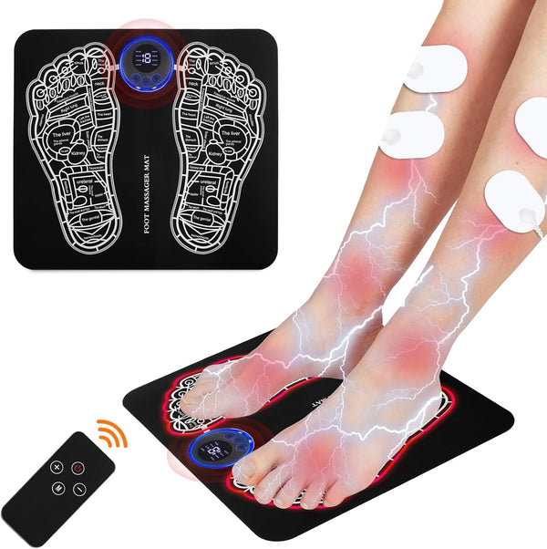 EMS Foot Massage Mat for Muscle Relaxation,Foot Massager Pad with Remote Control,Tens (Mode:Ktr-2492)