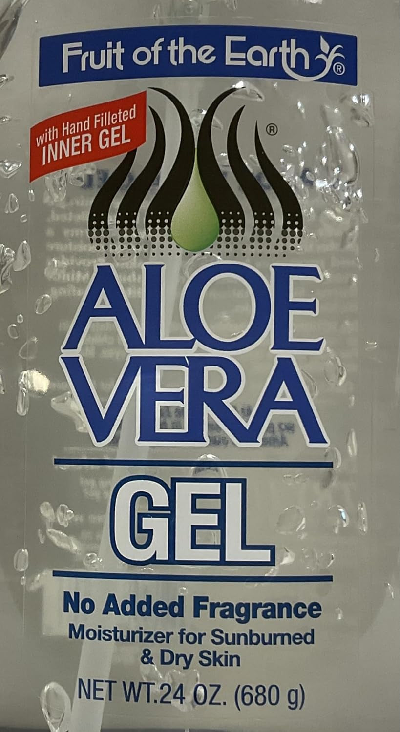 Fruit of the Earth Aloe Vera 100% Gel, Crystal Clear 24 Oz (Pack of 3)
