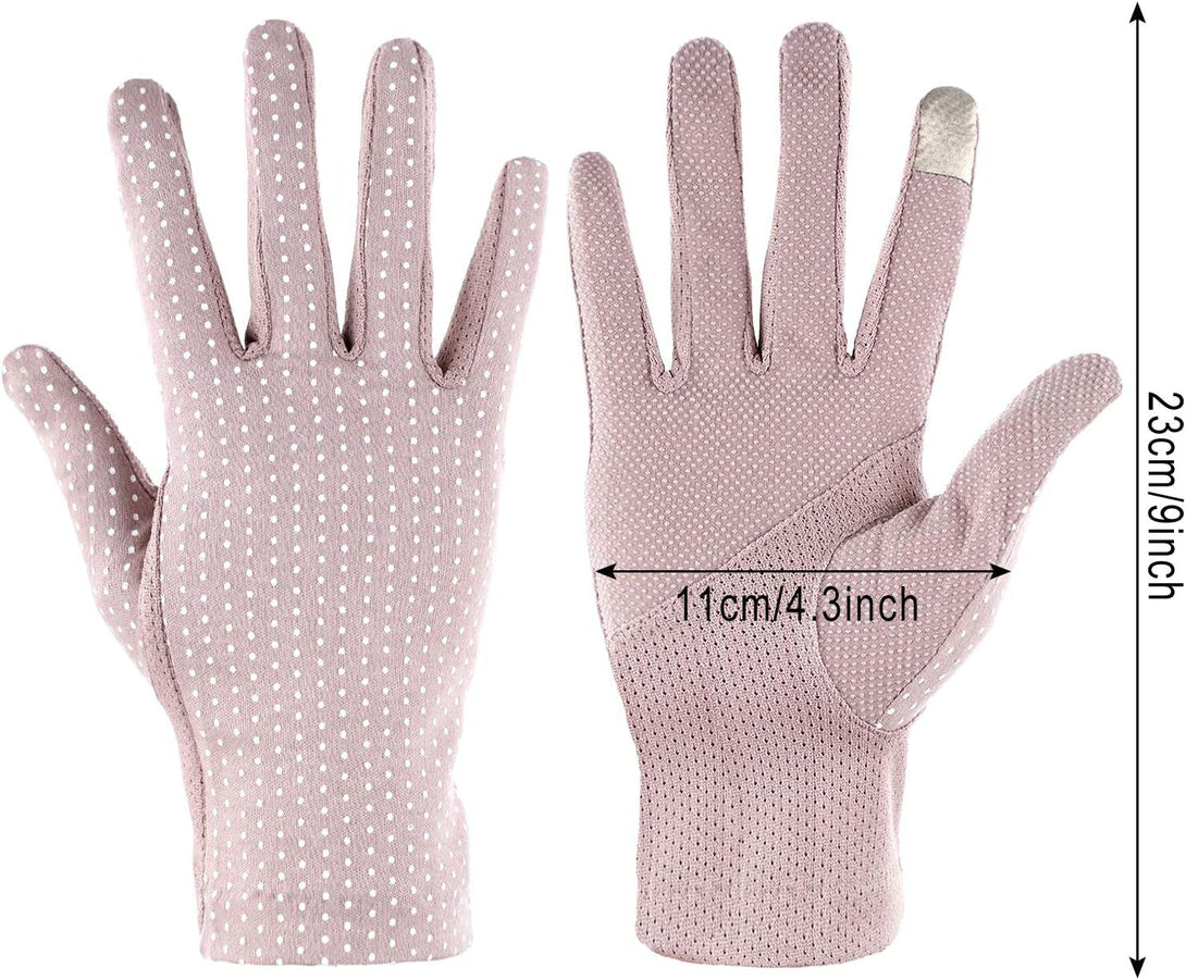 6 Pairs Women Summer UV Protection Gloves Touchscreen Driving Gloves Non-Slip Sun Protective Gloves