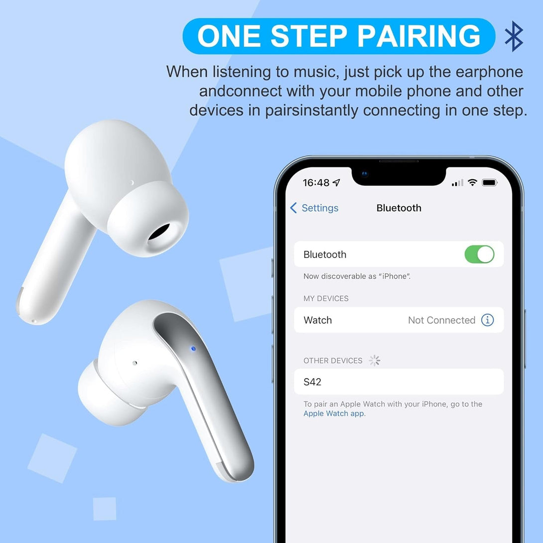 HYIEAR Wireless Earbuds, Bluetooth Earbuds V5.3, 40H Playtime, LED Display, IPX5 Waterproof Bluetooth Headphones with Mic, Support Wireless Charging