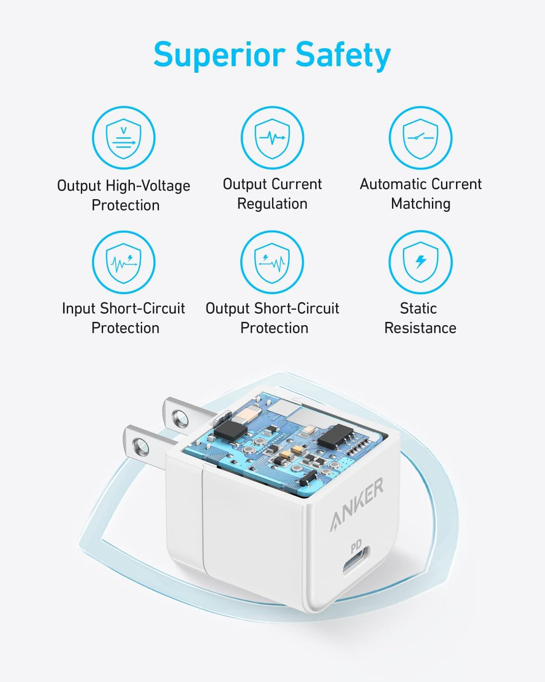 Anker USB C Charger Block with USB-C Cable, 20W Charger Block for Iphone 16/15 and More Series, Galaxy, Pixel, Ipad Pro/Air/Mini Series (Pack of 2)