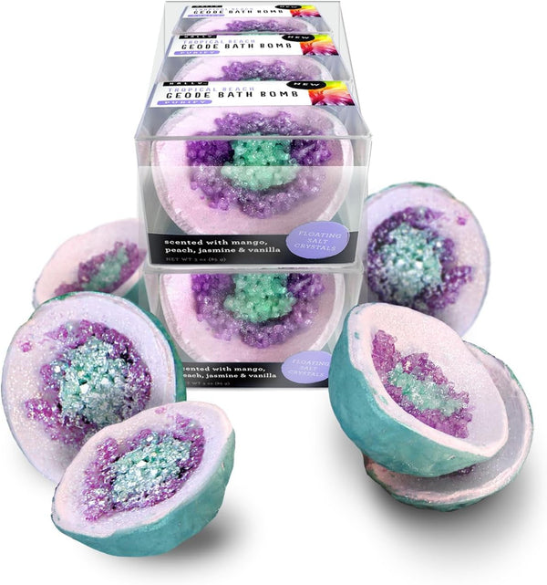 Hallu Tropical Beach Geode Bath Bomb, 85 G Each, Pack of 6