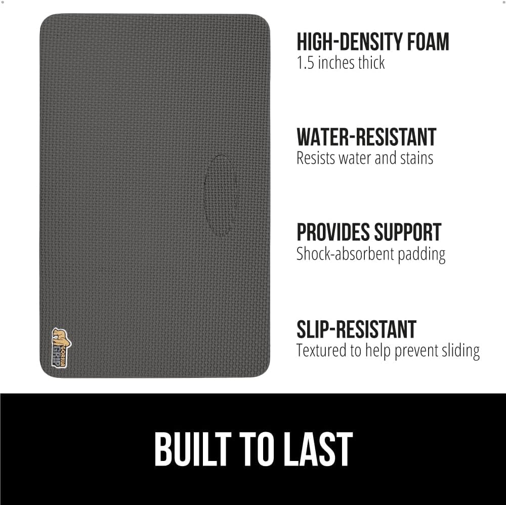 GORILLA GRIP Extra Thick Patent Pending Garden Kneeling Pad, Supportive Soft Foam Knee Cushioning for Gardening, Water Resistant Construction, Bathing Baby, Workout Supplies, Lightweight