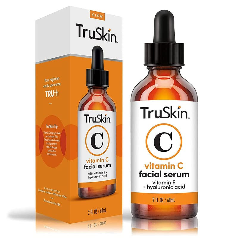 Truskin Vitamin C Serum for Face – anti Aging Formula with Vitamin C, Hyaluronic Acid, Vitamin E – Brightening Serum – Improve Appearance of Dark Spots, Tone, Fine Lines & Wrinkles, 2 Fl Oz