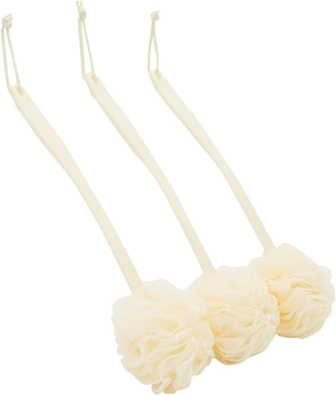 3 Pack Long Handled Loofah Back Scrubber, Exfoliating Body Sponge for Shower, Bath (18 In)