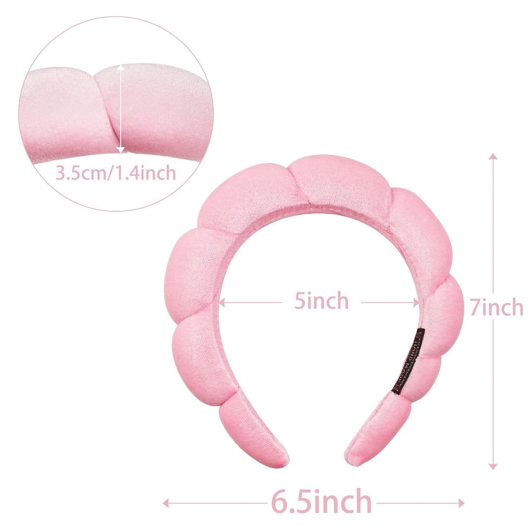 Ayesha Spa Headband for Women Sponge Headband for Washing Face Clouds Soft Hairband Skincare Makeup Headbands for Women Girls Shower Makeup Skincare (Pink)