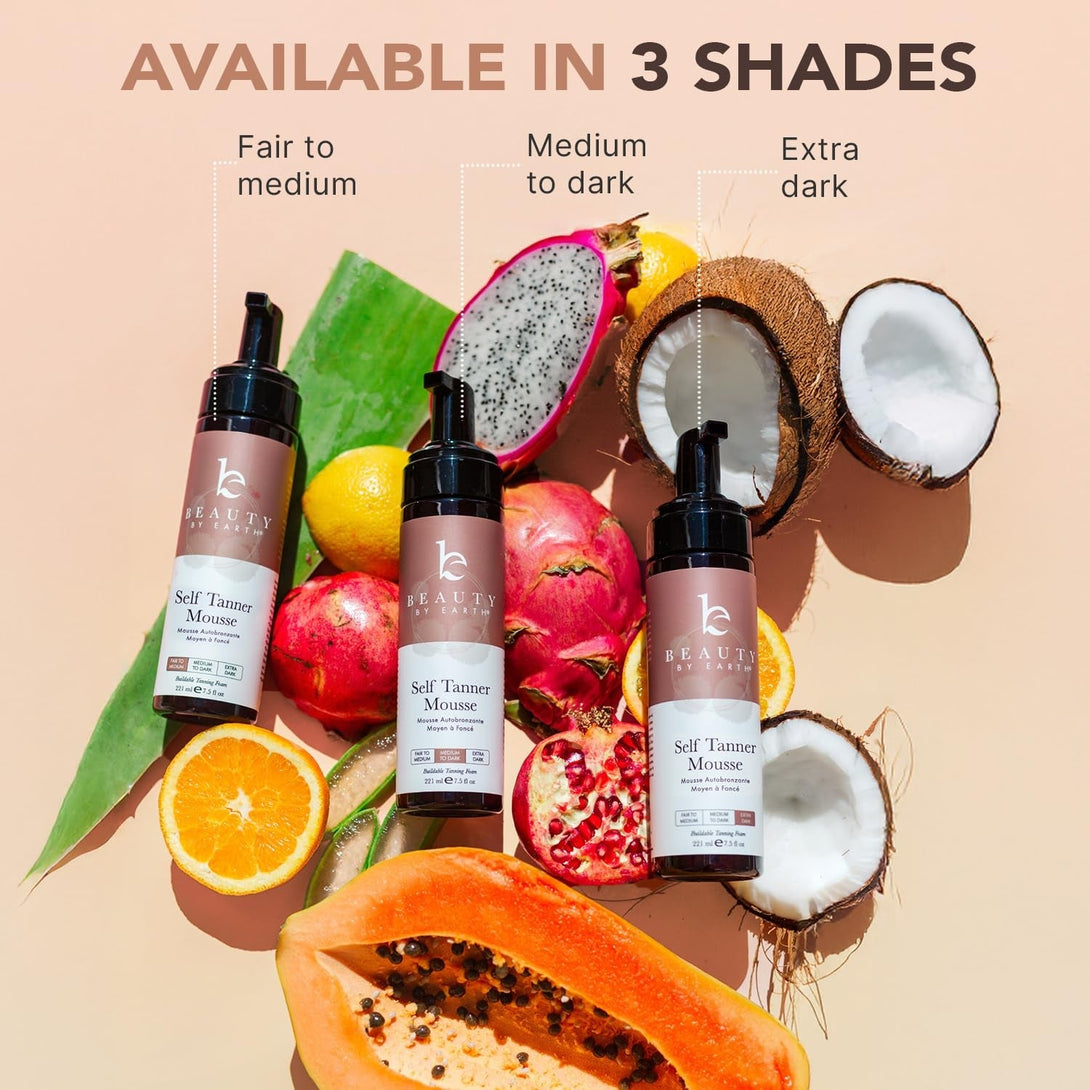 Self Tanner Mousse - USA Made with Natural & Organic Ingredients, Self Tanning Mousse for Dark Fake Tan, Sunless Tanner, Clear & Non Toxic Tanning Foam for Streak Free Finish, No Nasty Smell