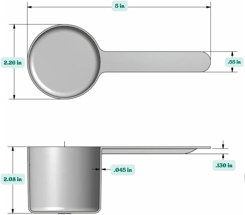 1/2 Cup (4 Oz. | 118.4 Ml) Long Handle Scoop for Measuring Coffee, Pet Food, Grains, Protein, Spices and Other Dry Goods (Pack of 1)