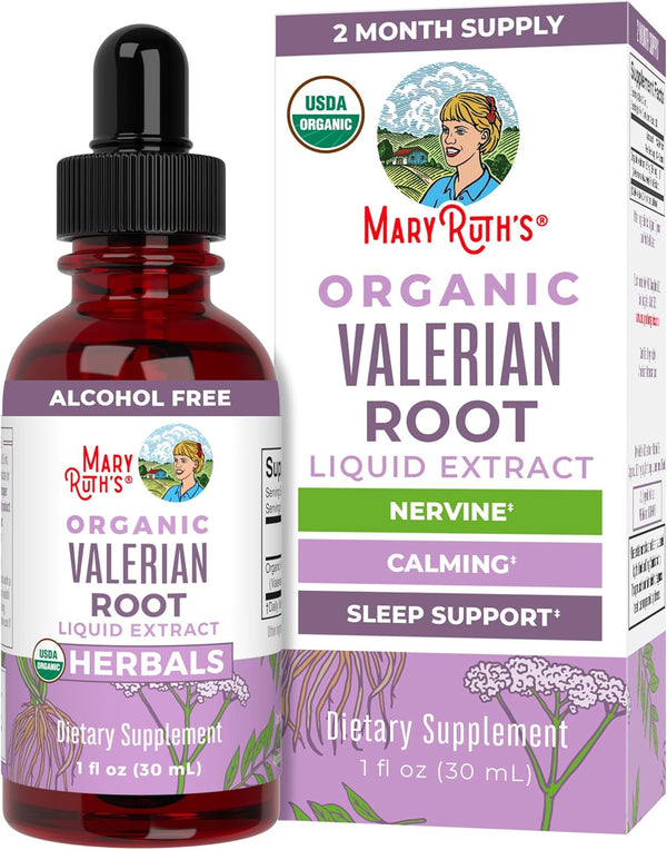 Maryruth Organics Valerian Root Liquid Drops | 2 Month Supply | Sugar Free | USDA Organic Valerian Root Drops | Support Sleep | Calm and Stress Relief | Vegan | Non-Gmo | Gluten Free | 60 Servings