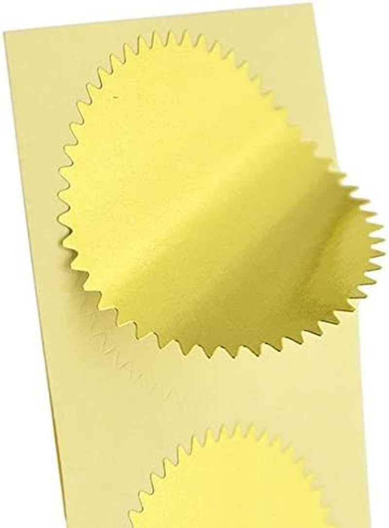100Pcs Gold Vintage Embosser Stamp Sealing Blank Certificate Self-Adhesive Stickers (Gold)