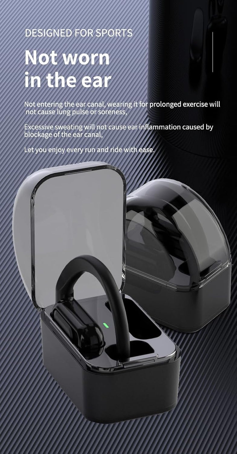 Open-Ear Bluetooth Air-Conduction Sport Headphones - Sweat Resistant Wireless Earphones for Workouts and Running - Built-In Mic
