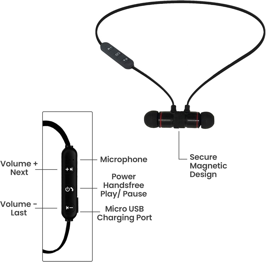 Ijoy Bluetooth Wireless Sport Earbuds IPX4 Sweatproof Sport Headphones with Microphone, Noise Cancelling Earphones, Noise Cancelling Headset for Workout, Running, Gym