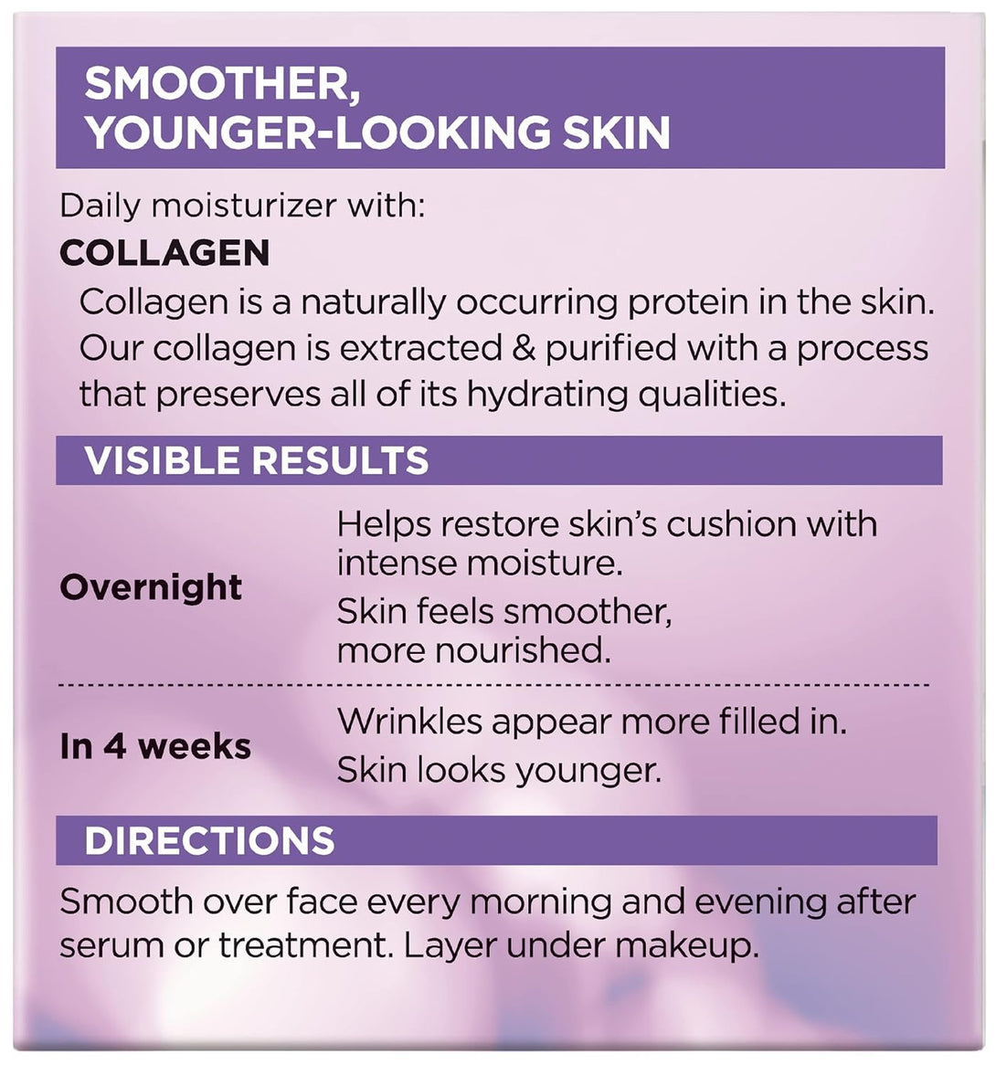 L’Oreal Paris Collagen Daily Face Moisturizer, Reduce Wrinkles, Face Cream 1.7 Oz