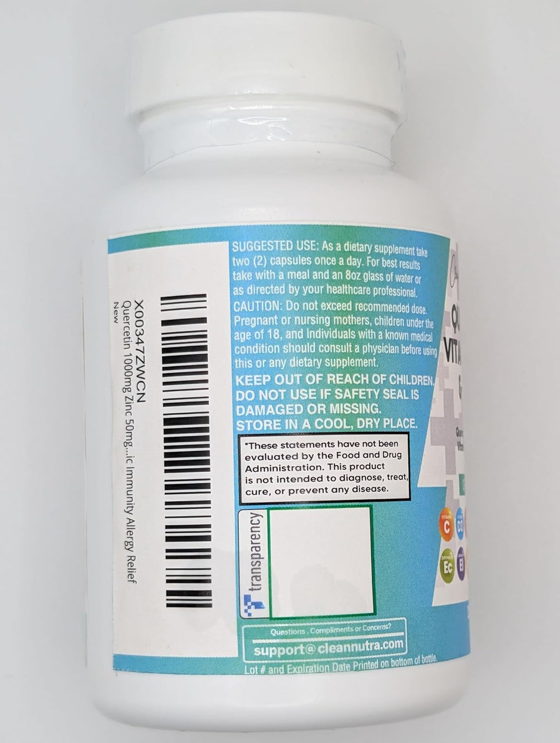 Clean Nutraceuticals Quercetin Zinc Vitamin C Vitamin D Bromelain Elderberry - Lung Immune Support Supplement Adults with Artemisinin, Sea Moss, Echinacea, Allergy Relief