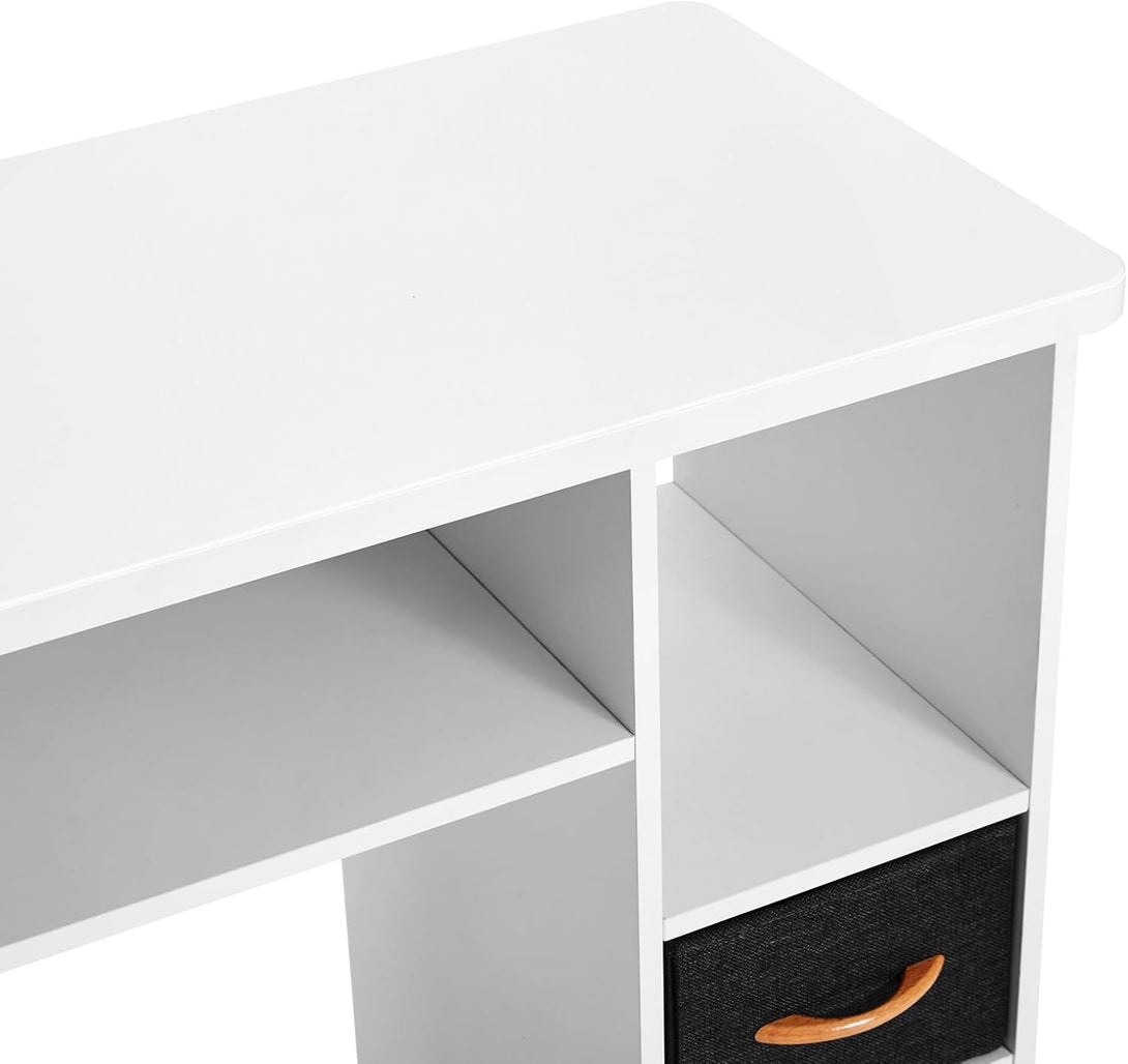 Artist Hand Nail Table, Manicure Table, Nail Tech Table Station, Wrist Cushion, Lockable Wheels, Fabric Storage Drawers, Wooden Handle, White